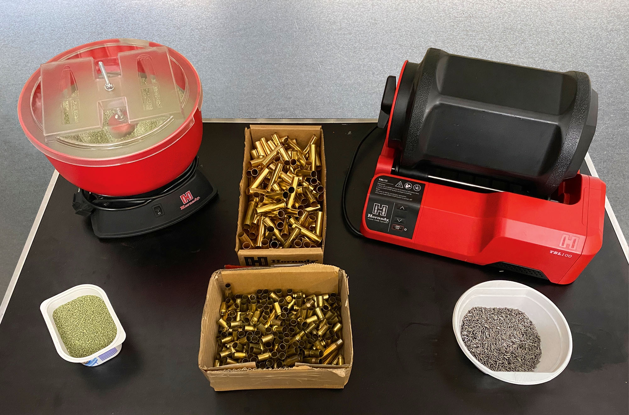hornady: Test: Hornady M-1 mit Poliergranulat und das Hornady Rotary TBL 100 Ultraschallgerät mit Stahlstiften - Teil 1 hornady: Test: Hornady M-1 mit Poliergranulat und das Hornady Rotary TBL 100 Ultraschallgerät mit Stahlstiften - Teil 1