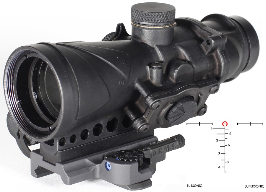 optik: BROWE 4x32 Combat Optic mit .300-AAC „Blackout“-Absehen