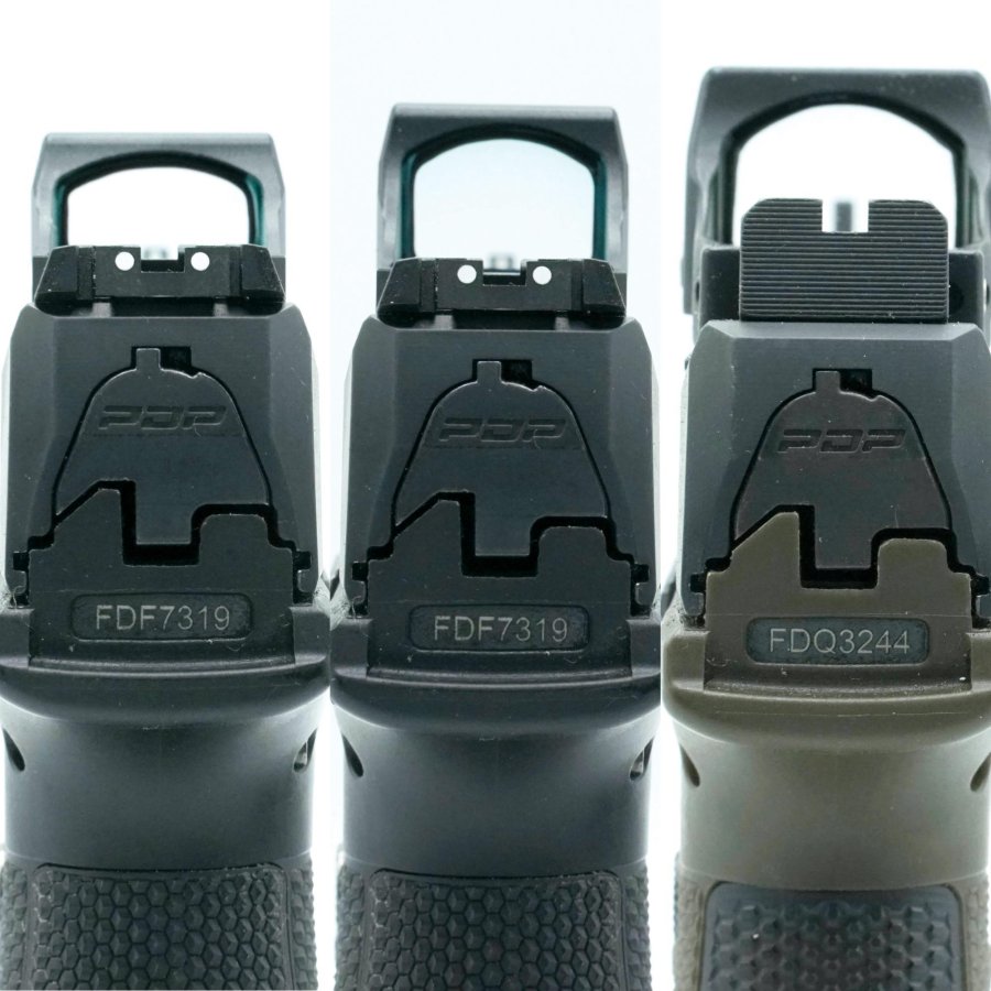 Im Praxistest: Die Leuchtpunktzielgeräte Bushnell RXS-250, RXC-200 und RXU-200  Bushnell RXU-200, RXC-200 und RXS-250 nebeneinander aus der Schützensicht.