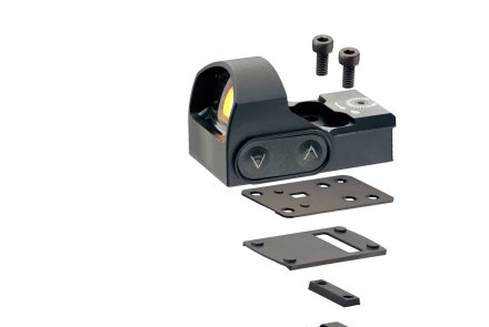 Montageplatte des Delta Optical Minidot HD für Glock-Pistolen.