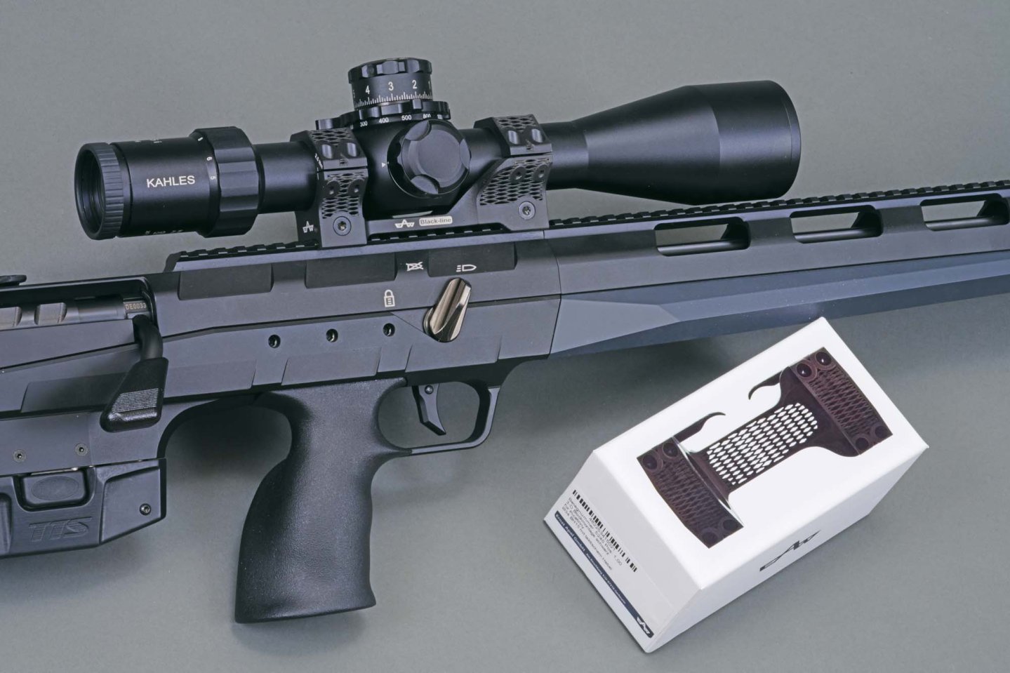 3D-Druck-Montage verbindet ein TTS Xceed-Bullpup mit einem Kahles 525i DLR-Zielfernrohr.