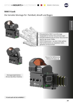 MAKatalog 2022: Der neue Katalog des Optikspezialisten MAK AG – einige unserer Highlights Die Montage V-Lock im MAKatalog 2022.