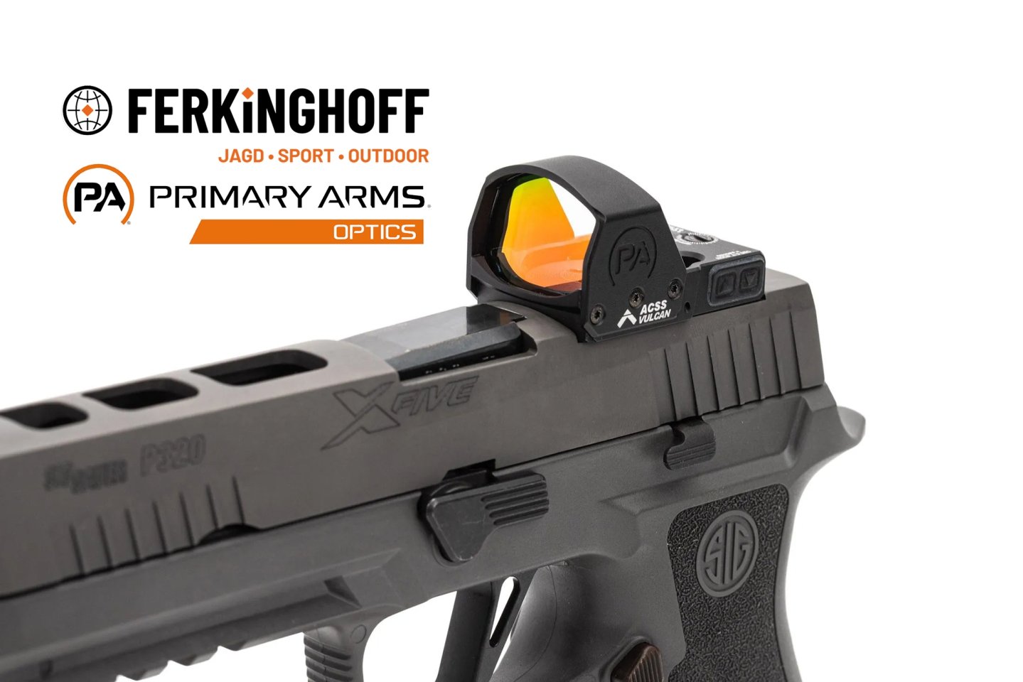 Reflex Sight Primary Arms GLx RS-15 Mini-Reflex – nun über Ferkinghoff International in Europa verfügbar Das Reflex Sight Primary Arms GLx RS-15 Mini-Reflex auf einer SIG Sauer X5 Legion.