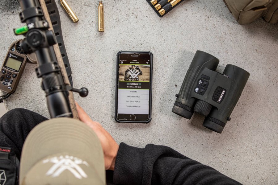 Vortex Optics Spitfire HD Gen II sowie andere Optiken und Zubehör für dynamischen und Long Range Sport Vortex Fury HD 5000 AB mit Smartphone und Zubehör