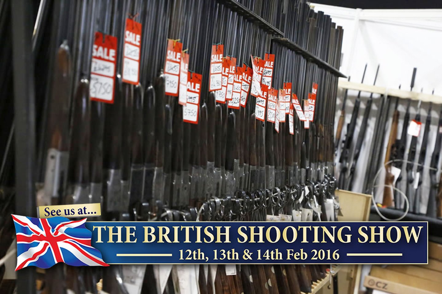 Great British Shooting Show Flinten und Banner der Shooting Show