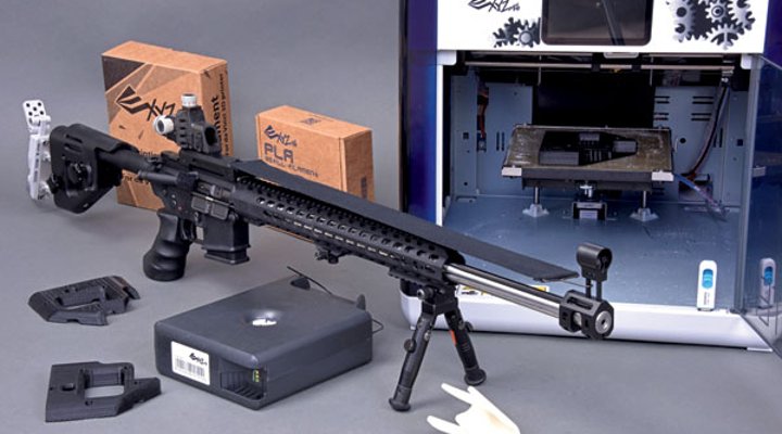 caliber 5/2016 Schmeisser AR-15 Super Match und Zubehörteile aus dem 3D-Drucker.