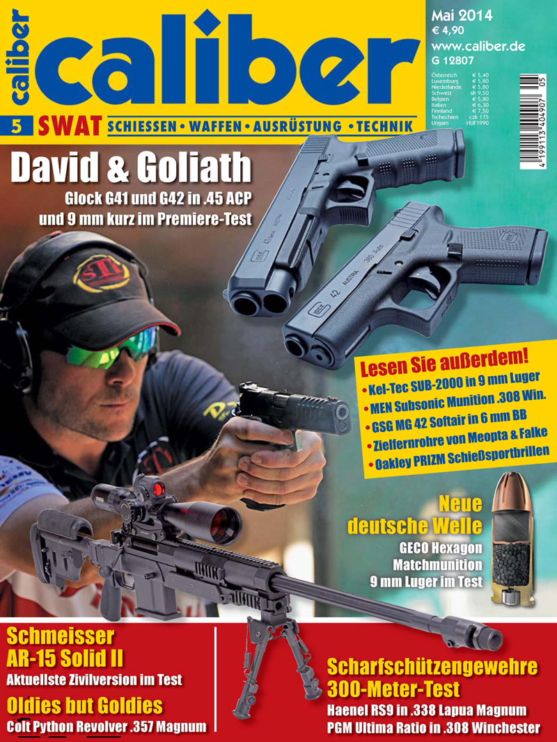 geco: caliber im Mai 2014: Erster Test der GLOCK G41 und GLOCK G42
