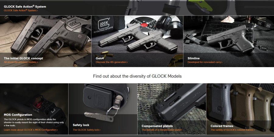 Neue Internetseite von GLOCK GLOCK Technologie auf der Internetseite