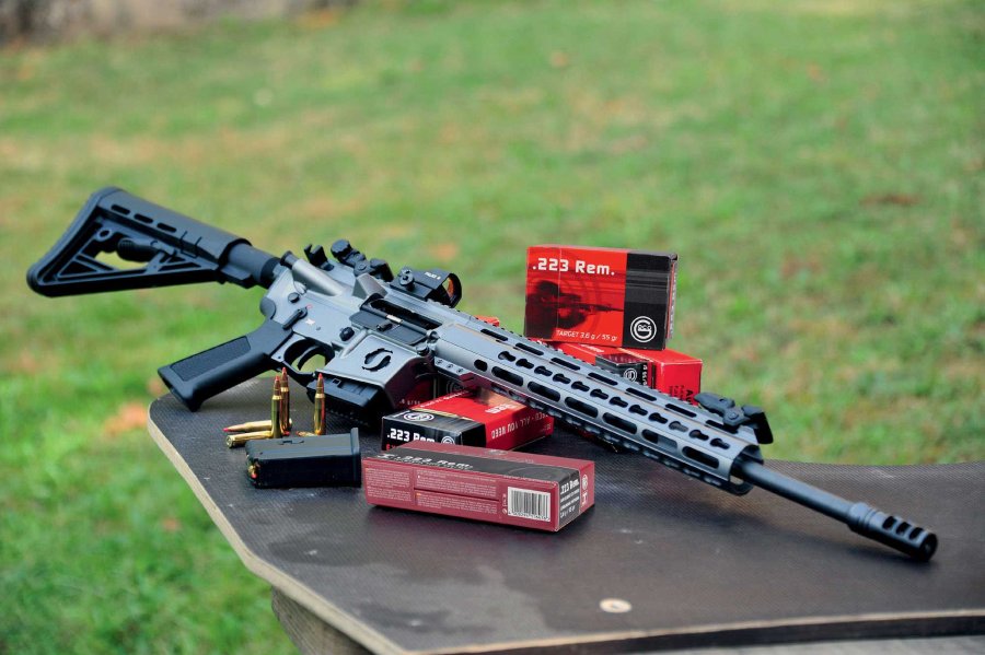 Holzhacker Challenge 2018 – "Bäume" fällen mit einem Schmeisser AR-15 Schmeisser Dynamic Halbautomat in .223 Remington mit Munition von GECO