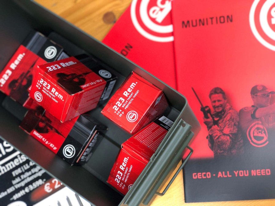 Holzhacker Challenge 2018 im Video: Jede Menge Spaß für Sportschützen! GECO Target Büchsenpatronen im Kaliber .223 Remington in Munitionsbox.
