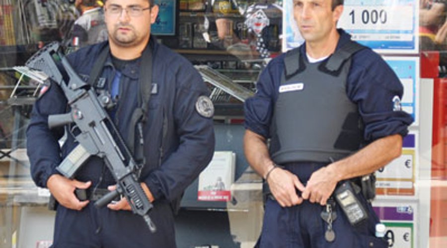 Polizisten bei der Eröffnungsfeier der IPSC WM 2017