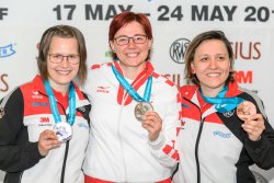 ISSF Weltcup 2017 in München: Zusammenfassung und Ergebnisse Siegerehrung Dreistellung KK-Gewehr der Frauen beim ISSF Weltcup 2017