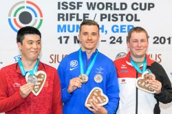 ISSF Weltcup 2017 in München: Zusammenfassung und Ergebnisse Siegerehrung bei der Schnellfeuerpistole beim ISSF Weltcup 2017