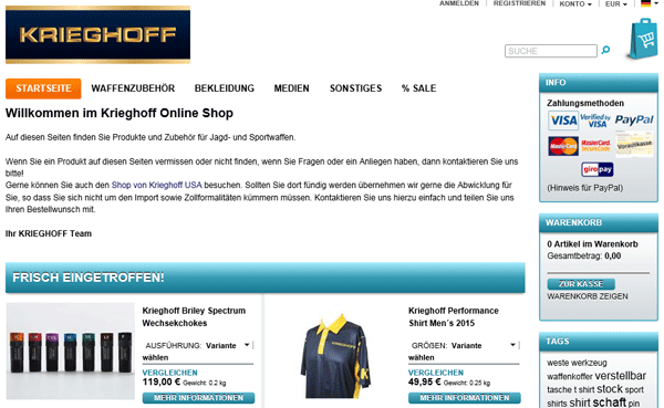 krieghoff: Krieghoff Online-Shop