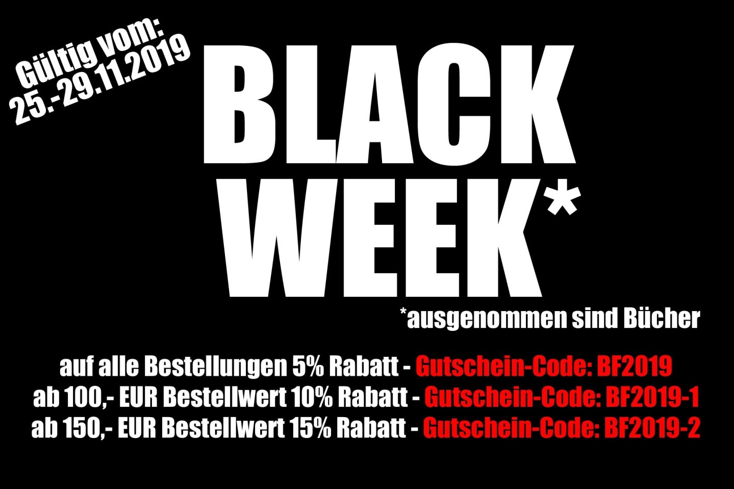 Banner zur Black Week im VS Medien Shop