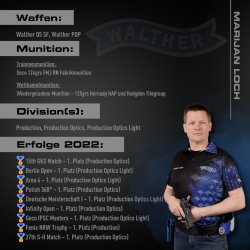 Das im IPSC erfolgreiche Team Walther im Überblick und wie Sie am Tag der offenen Tür der Carl Walther GmbH am 16. und 17. Juni 2023 in Ulm teilnehmen können. Das im IPSC erfolgreiche Team Walther im Überblick und wie Sie am Tag der offenen Tür der Carl Walther GmbH am 16. und 17. Juni 2023 in Ulm teilnehmen können.