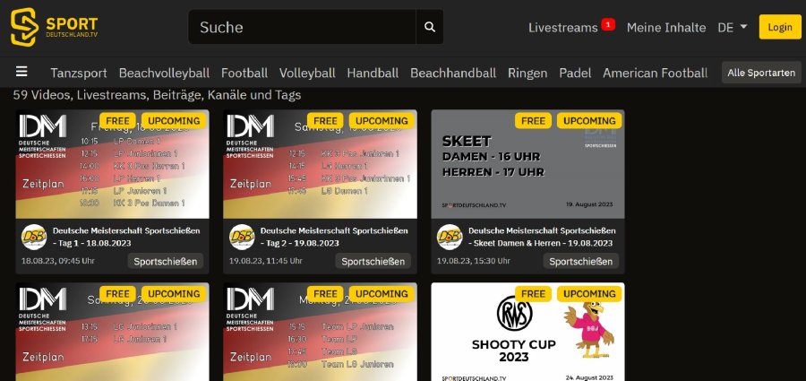 Menü Sportdeutschlandtv