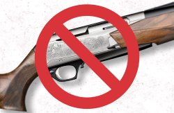 EU-Waffenrecht: Halbautomatische Waffen sind nicht gefährlich! Durchgestrichene Flinte