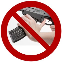 EU gun ban: this means war A prohibition sign on a 7,62x39mm standard capacity or high capacity detachable magazine