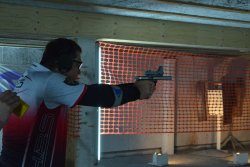 European Steel Challenge 2018: Wettkampfbericht und Ergebnisse Sportschütze schießt mit Ruger Mark Pistole mit C-More Leuchtpunktvisier in der Rimfire-Klasse bei der European Steel Challenge 2018