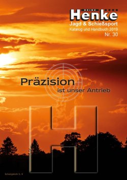 HENKE Informationstage 2019: Testen Sie Präzisionsbüchsen auf 100 und 300 m Titelseite des Henke-Katalogs 2019