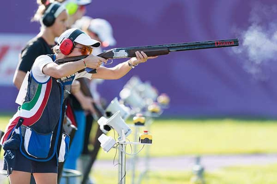 Schießen bleibt im Programm der Olympischen Spiele Diana Ghilarducci im Trap bei der ISSF Weltmeisterschaft 2017