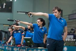 ISSF Regeländerung im Schießsport Mixed Team Ukraine bei ISSF World Cup 2017