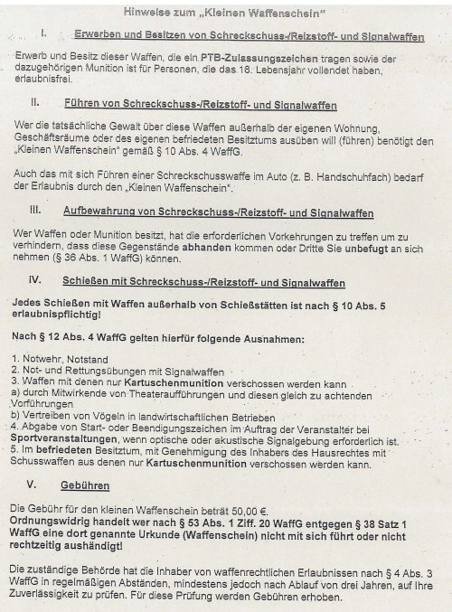 Der Weg zum kleinen Waffenschein