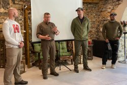 PRS Longe Range-Event mit Repetierbüchsen von Savage, Zielfernrohren von Leupold und Munition von Hornady Longe Range-Experten: (v.l.) Seth Swerczek (Hornady), Jens Tigges (OMI), Matt Alwine (Savage-Werksschütze) und Nic Kytlica (Leupold).