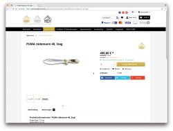 PUMA Messer mit neuem Online-Shop und App Detail-Informationen zu Jagdmesser im PUMA Shop