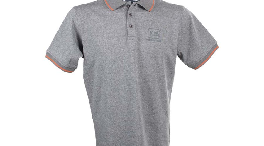 GLOCK Silver Flag Line Bekleidung Vorderseite des GLOCK G17 Polo Shirts