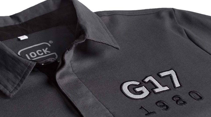 GLOCK Silver Flag Line Bekleidung Details des Rugby Shirts