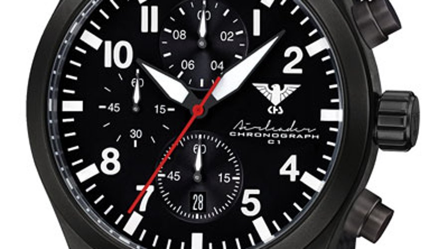 KHS Tactical Watches Airleader Chronograph KHS Airleader Black Steel Chronograph