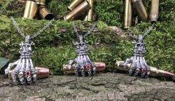 Real Bullet Schmuckdesign aus Patronen Drei zu Schmuck bearbeitete Patronenhülsen