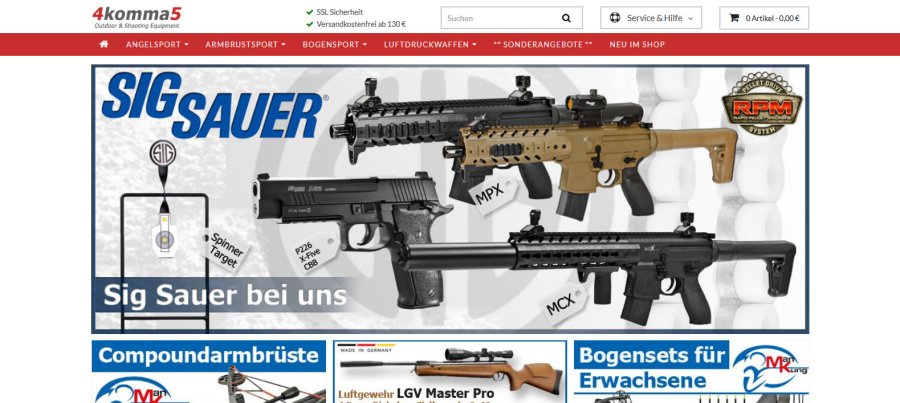 Online-Shop 4komma5 Neuer Online-Shop 4komma5