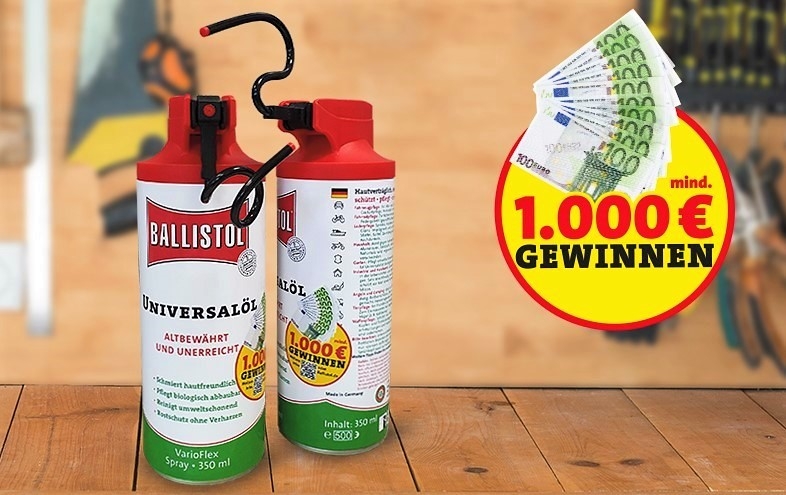 ballistol: BALLISTOL Gewinnspiel 2020/2021 geht in die Verlängerung! Jetzt ein Universalöl VarioFlex Spray kaufen und die Gewinnsumme auf bis zu 5.000,- Euro erhöhen... ballistol: BALLISTOL Gewinnspiel 2020/2021 geht in die Verlängerung! Jetzt ein Universalöl VarioFlex Spray kaufen und die Gewinnsumme auf bis zu 5.000,- Euro erhöhen...