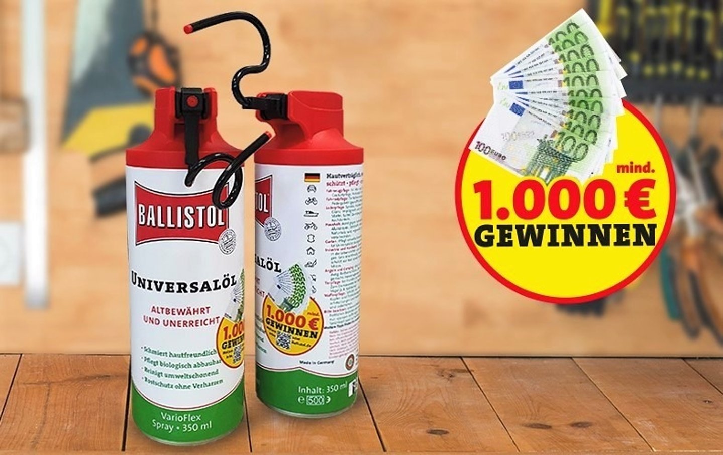 BALLISTOL Gewinnspiel: Universalöl VarioFlex Spray kaufen und Gewinnsumme erhöhen BALLISTOL Universalöl VarioFlex Spray Dosen und Gewinnspiel
