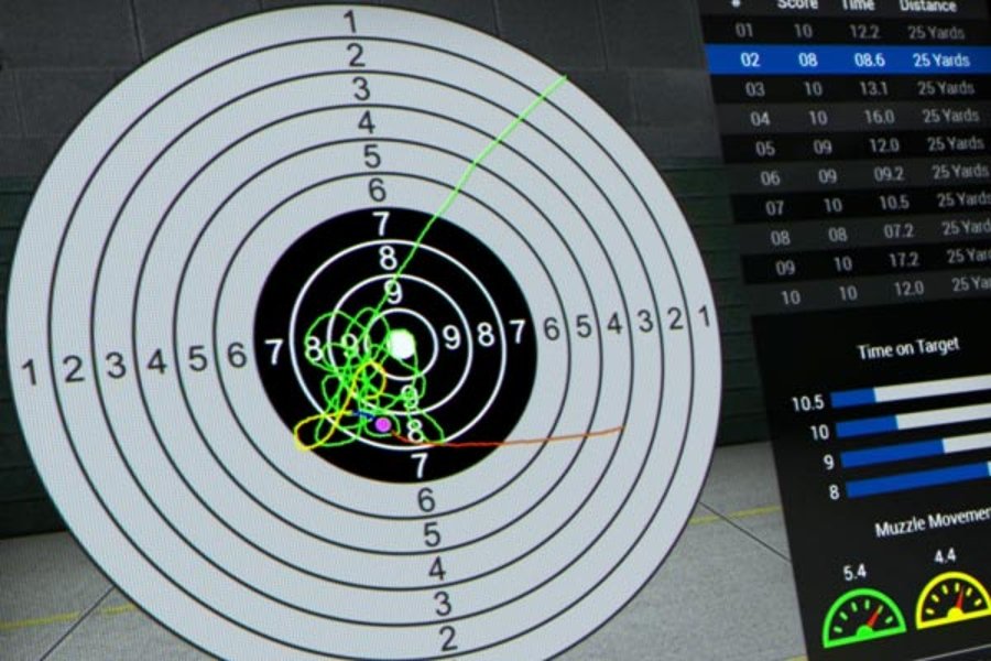 Schießtraining für Zuhause mit dem DART-System Zielführung der Waffe mit Lasermessung