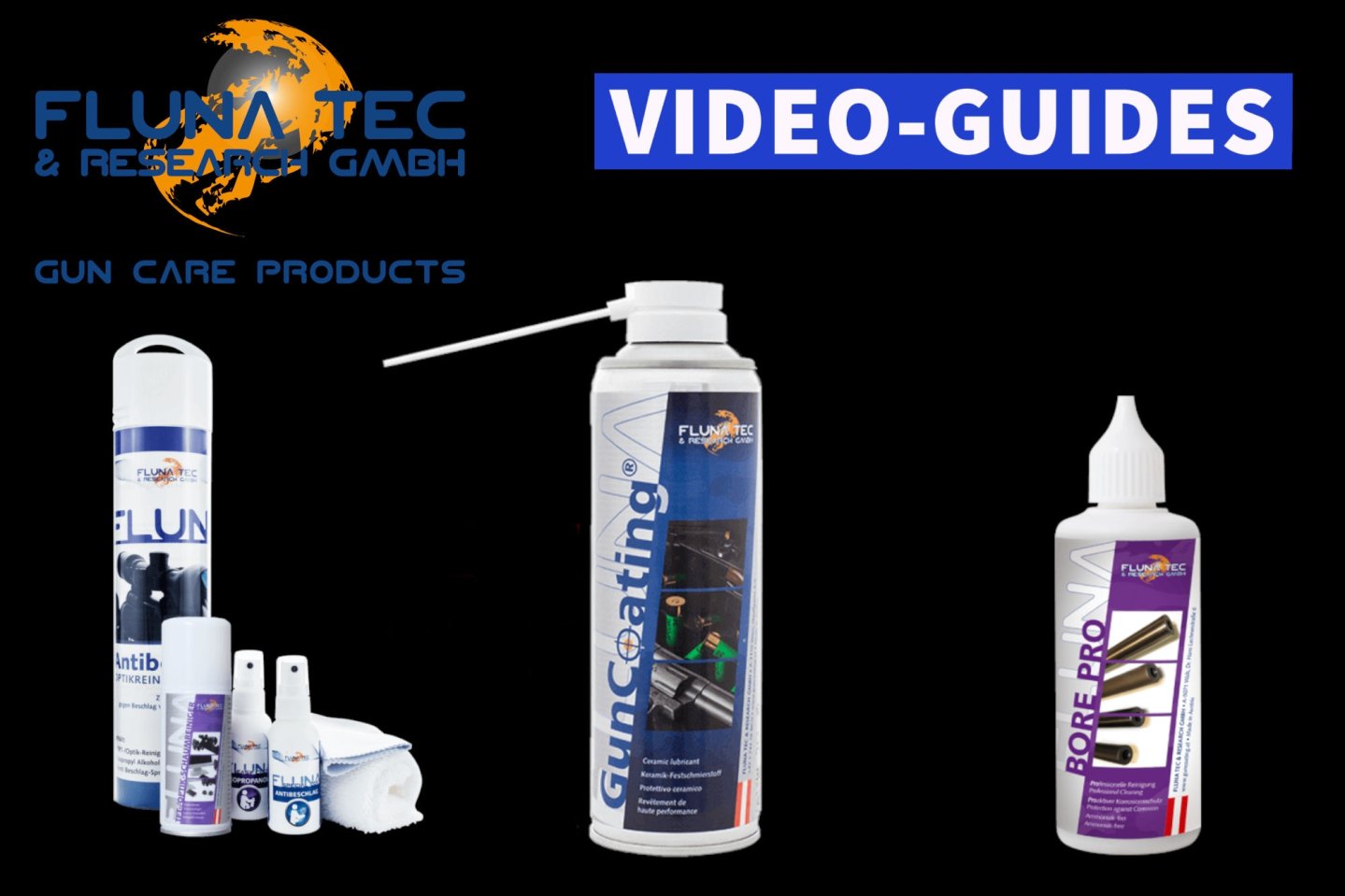 Drei Produkte von Fluna Tec in der Übersicht.