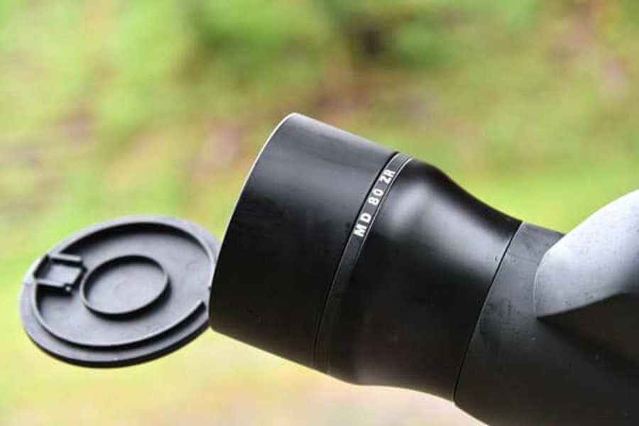 MINOX MD 80 ZR Spektiv im Test Objektiv des MINOX Spektivs MD 80 ZR