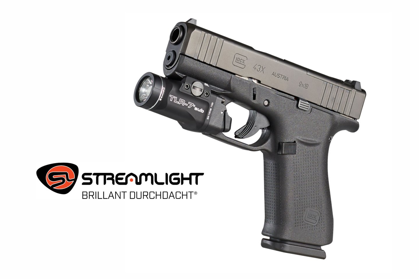 Neu von Streamlight: Taschenlampen, Waffenleuchten und Licht-Laser-Module für 2021 GLOCK 43x mit der Waffenleuchte TLR-7 sub.