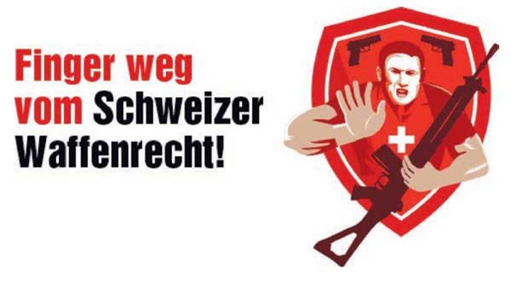 Logo: Finger weg vom Schweizer Waffenrecht.
