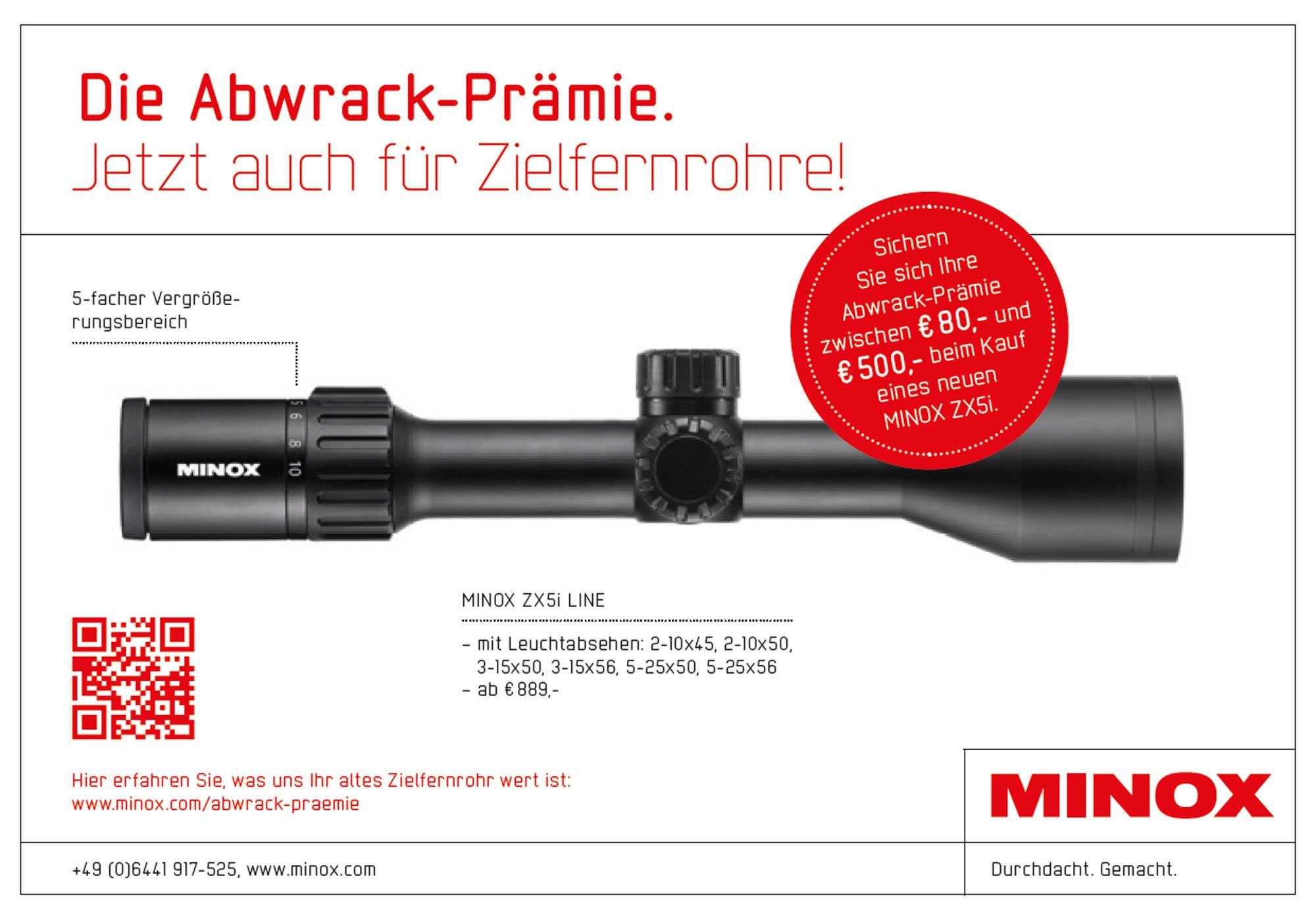 minox: MINOX Abwrackprämie: Bis zu 500,- Euro für Ihr altes Zielfernrohr