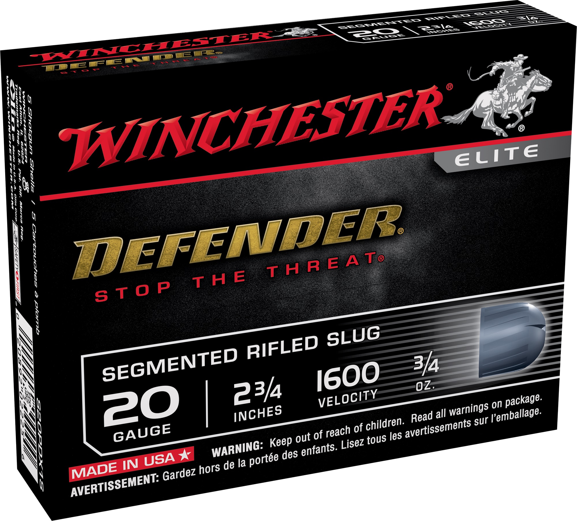 Winchester Pdx1 Defender 20 Gauge Segmenting Rifled Slug