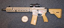 A visit to Heckler & Koch, the new HK437 assault rifle in .300 Blackout caliber for law enforcement and special forces The G95k assault rifle is the HK416A7