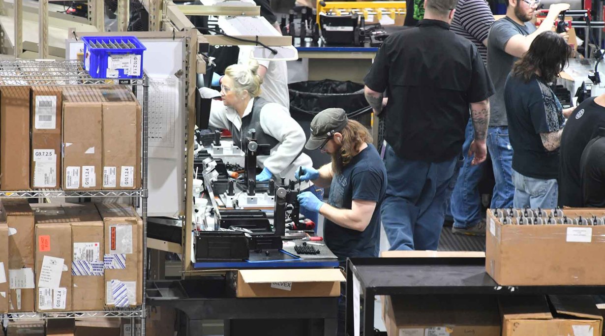 Final assembly of the MCX carbines at the SIG Sauer USA manufacturing plant in Newington, New Hampshire.