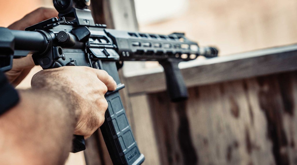 The SIG Sauer M400 TREAD rifle during live fire