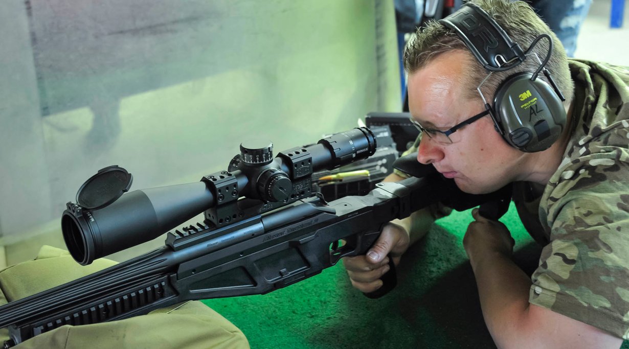 Minox ZP5 5-25x56 on the Blaser Tactical 2 sniper rifle