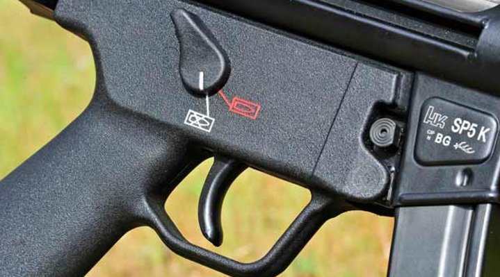 Manual two-position safety switch on the Heckler & Koch SP5K pistol