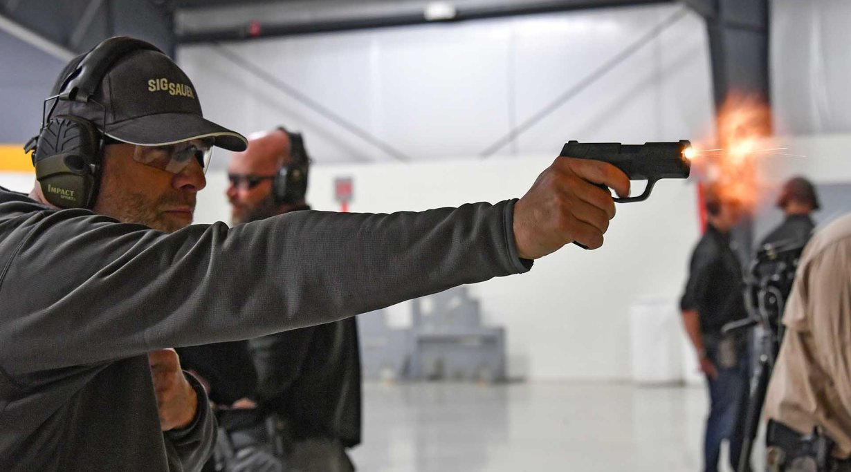 Live fire testing the SIG Sauer P365 9mm pistol at the SIG Sauer Academy in USA